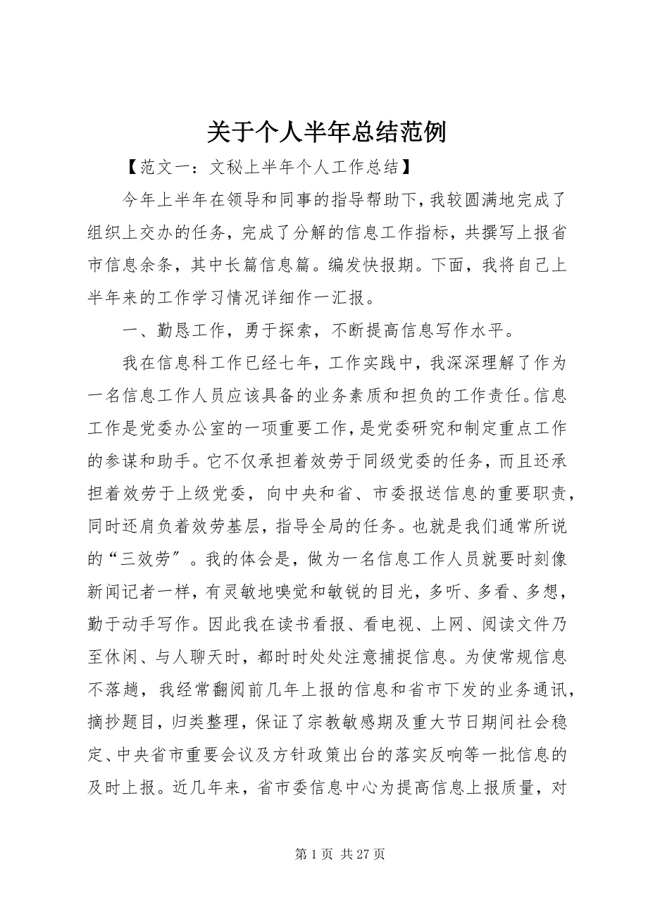 2023年个人半年总结范例.docx_第1页