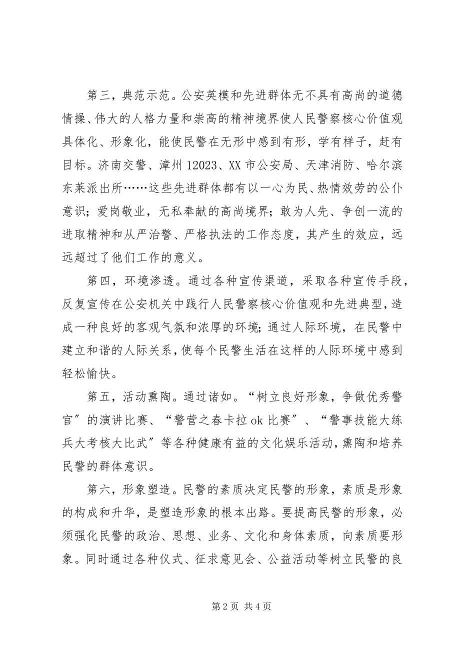 2023年人民警察核心价值观学习心得.docx_第2页