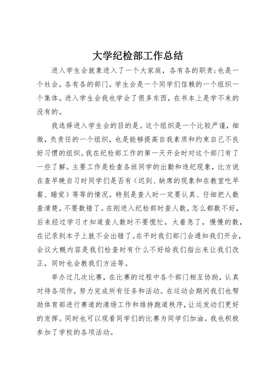 2023年大学纪检部工作总结.docx_第1页