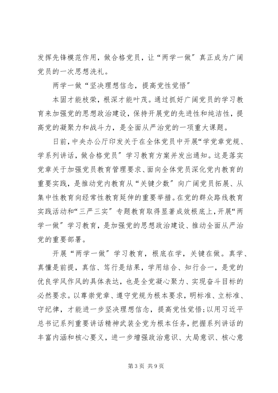 2023年“两学一做”心得体会坚持“三个贯穿始终”新编.docx_第3页