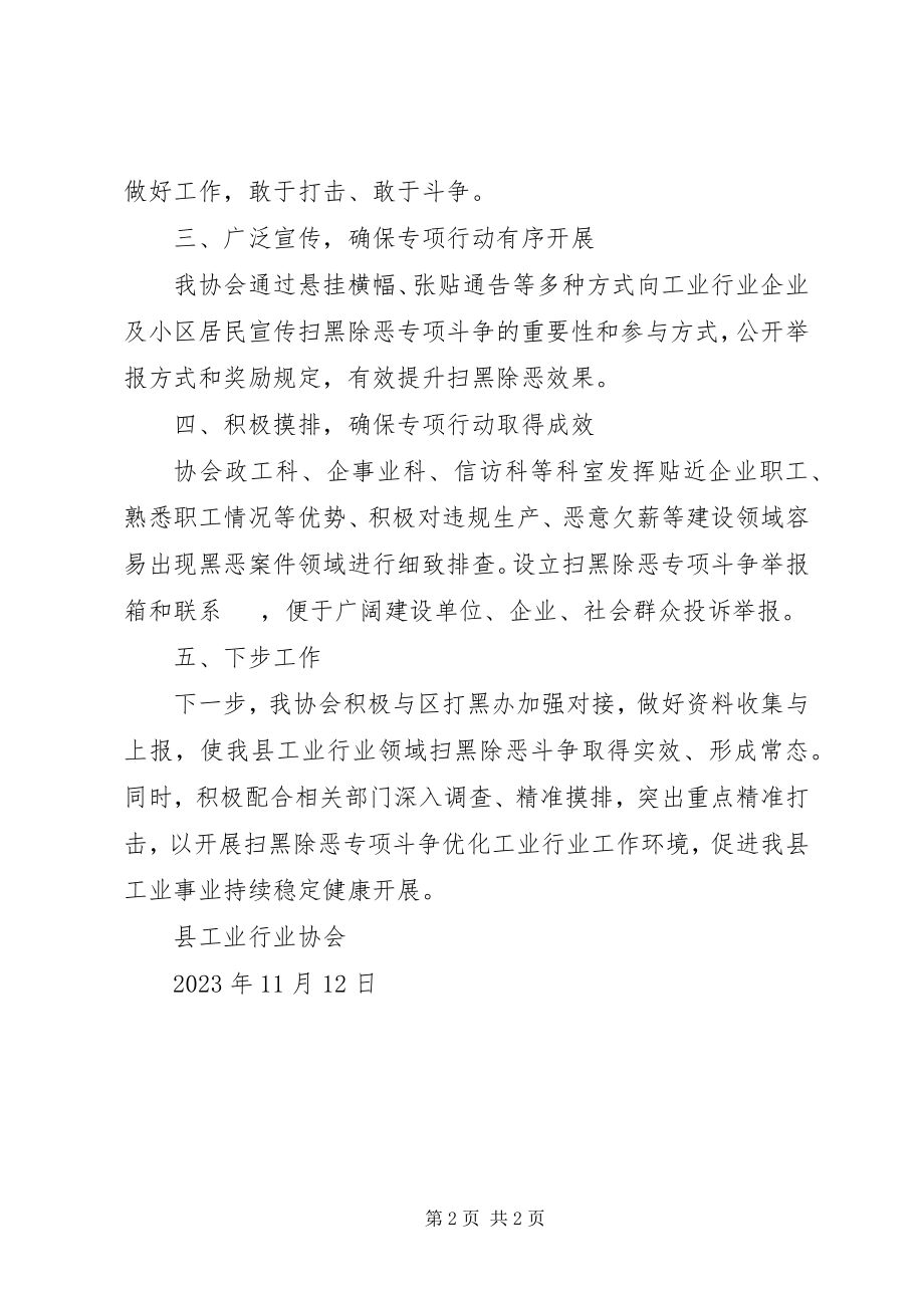 2023年工业协会扫黑除恶年度工作总结.docx_第2页