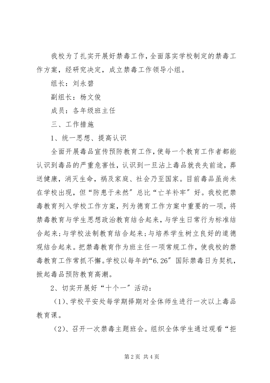 2023年沙坝小学度禁毒教育计划.docx_第2页