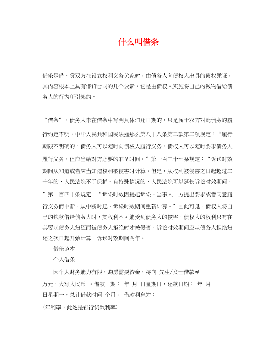 2023年什么叫借条.docx_第1页