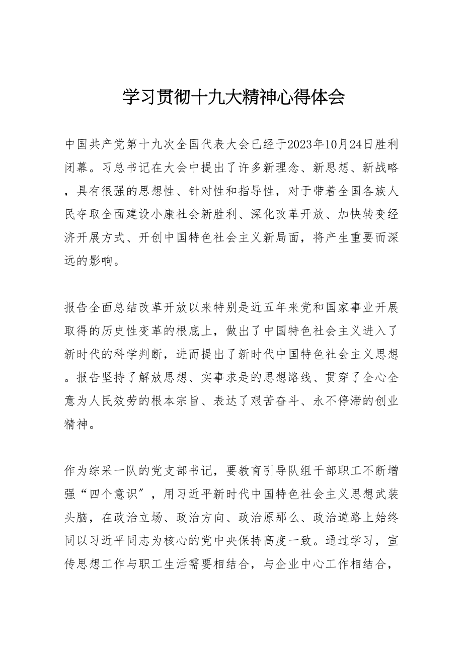 2023年学习贯彻十九大精神心得体会.doc_第1页