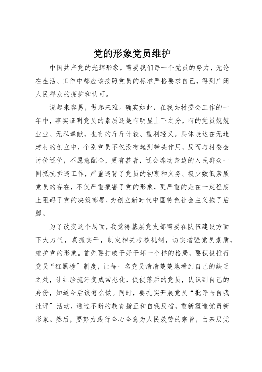 2023年党的形象党员维护.docx_第1页