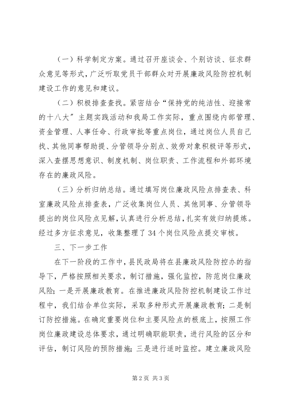 2023年廉政风险点排查防控工作制定措施阶段情况汇报.docx_第2页