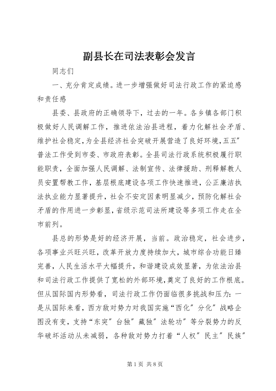 2023年副县长在司法表彰会讲话.docx_第1页