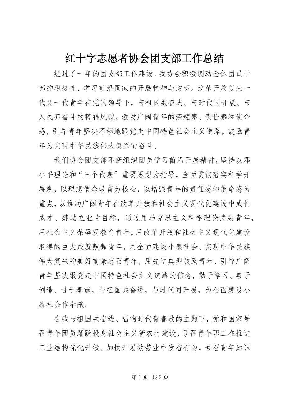 2023年红十字志愿者协会团支部工作总结.docx_第1页