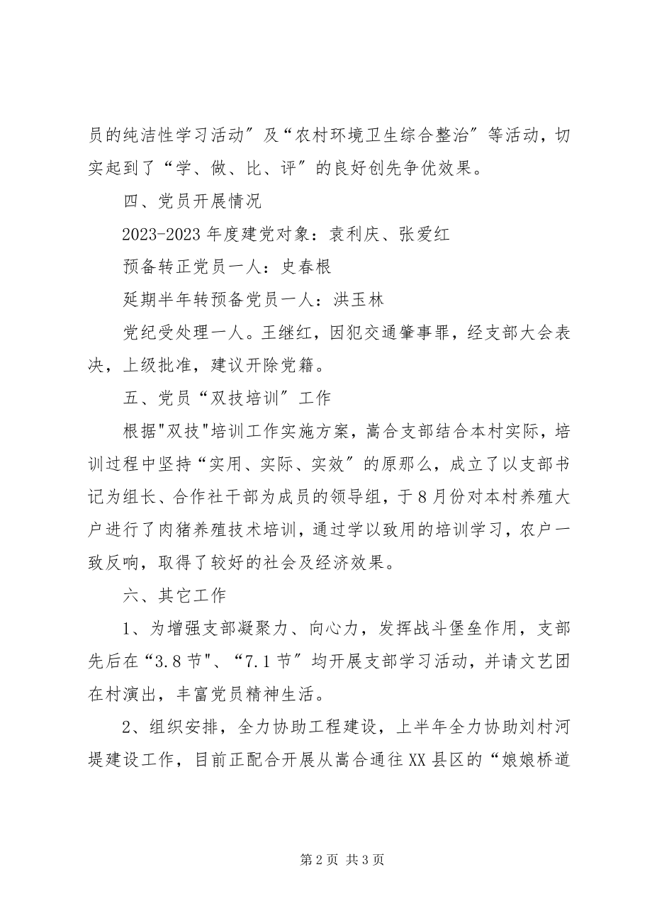 2023年支部党建工作汇报材料.docx_第2页