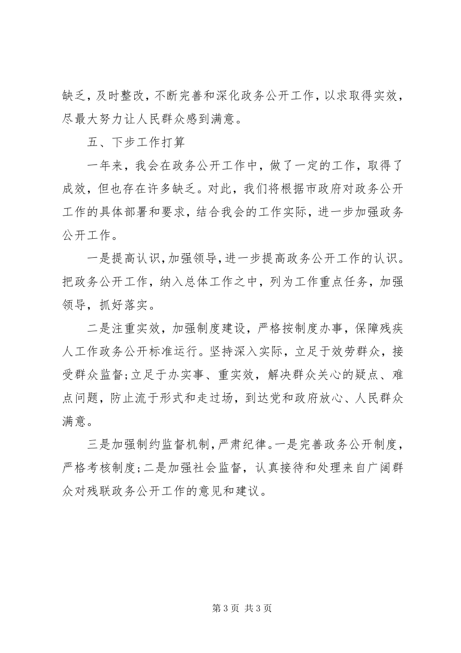 2023年残联政务公开工作汇报新编.docx_第3页