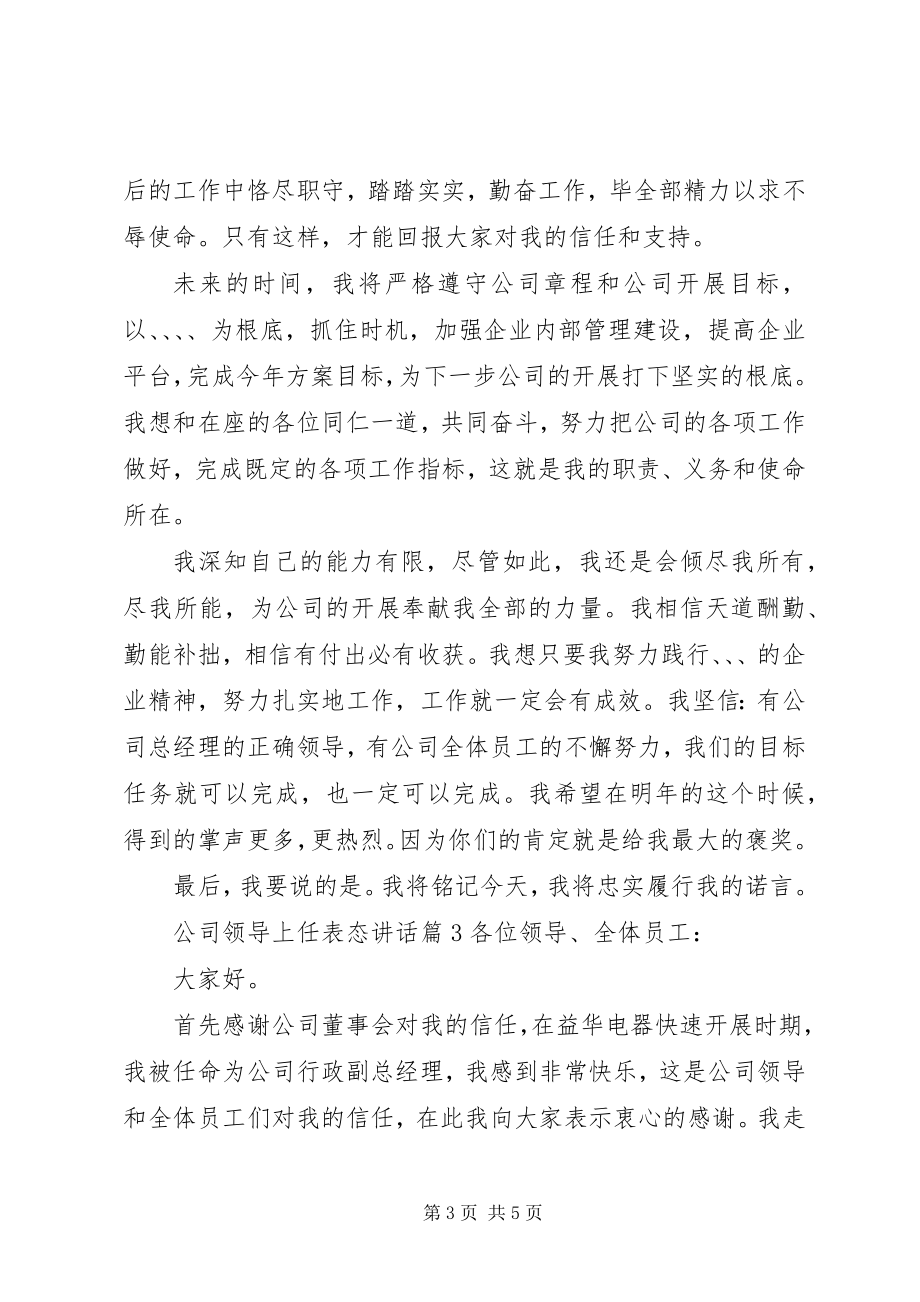 2023年公司领导上任表态致辞.docx_第3页