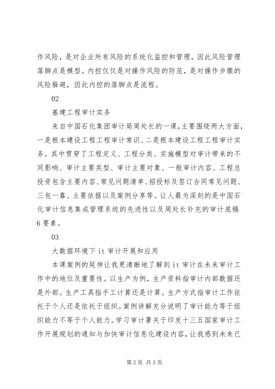 2023年参加现代内部审计培训学习心得体会新编.docx_第2页