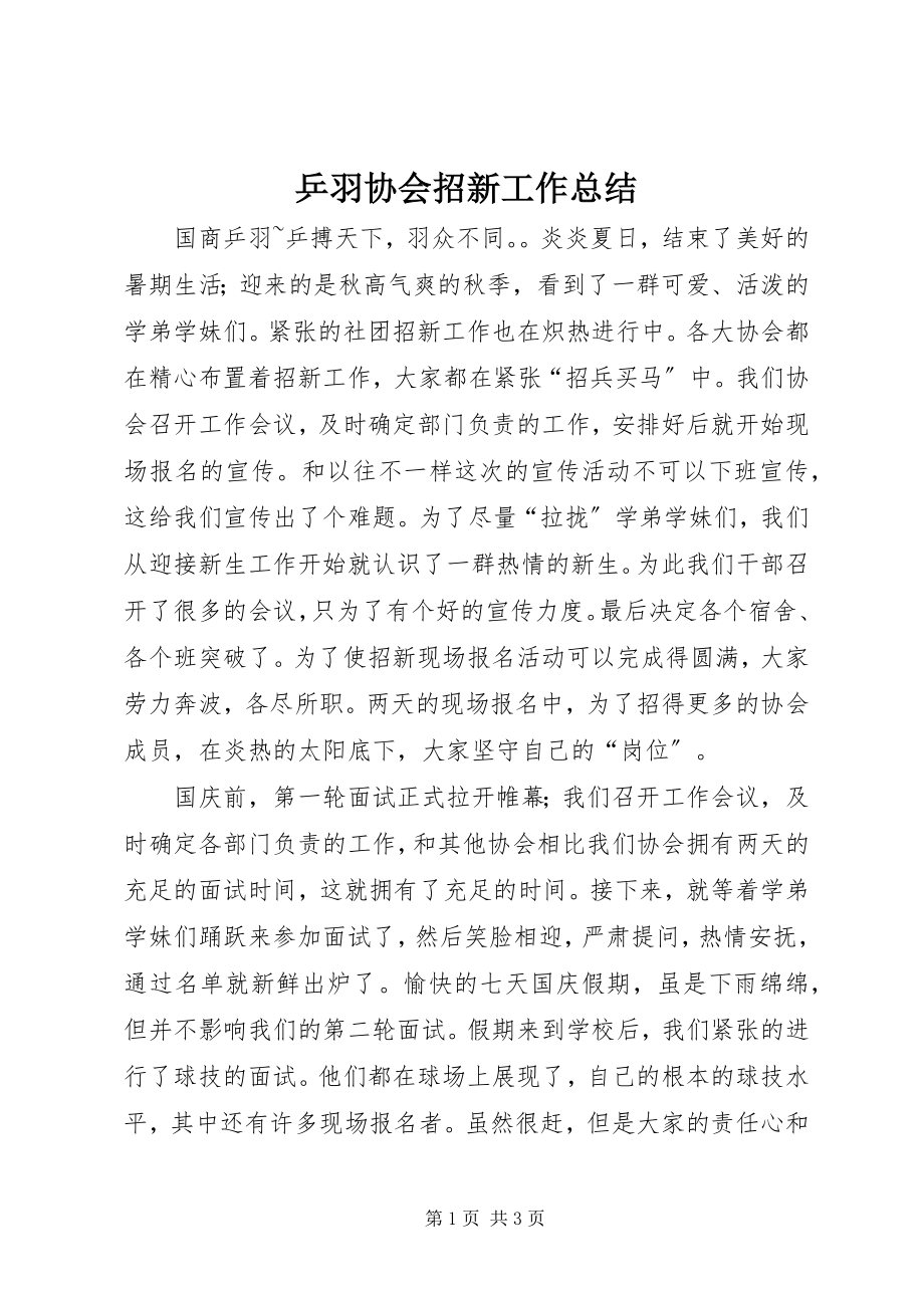 2023年乒羽协会招新工作总结.docx_第1页