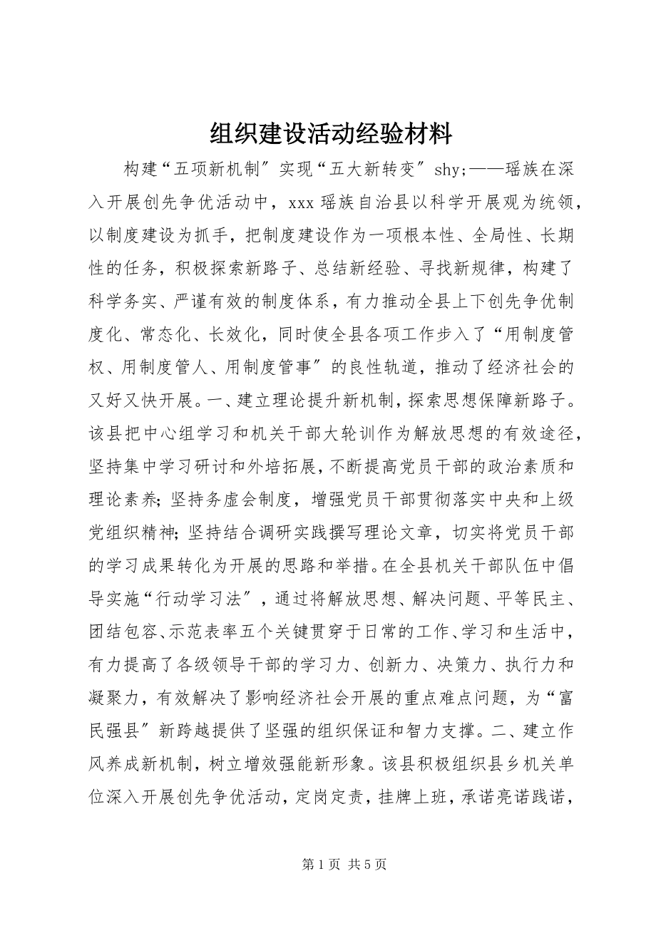 2023年组织建设活动经验材料.docx_第1页