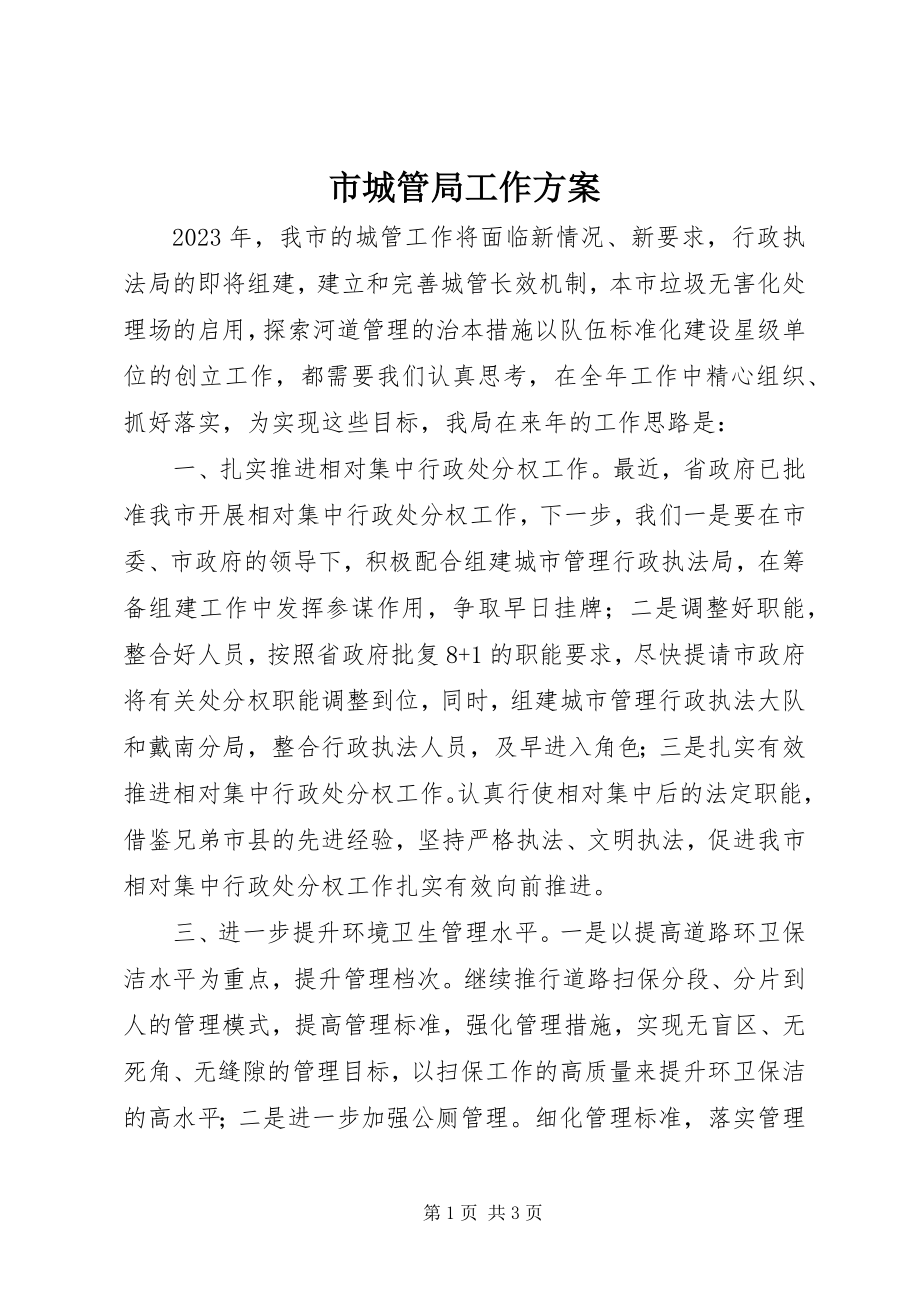 2023年市城管局工作计划.docx_第1页