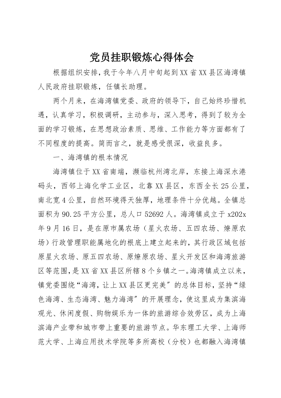 2023年党员挂职锻炼心得体会.docx_第1页