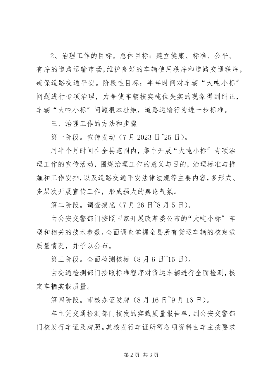 2023年县交通局关于整治大吨小标车辆的实施方案.docx_第2页