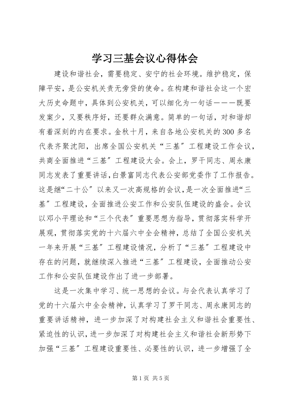 2023年学习三基会议心得体会.docx_第1页