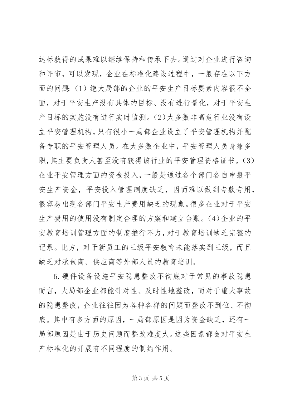 2023年安全生产标准化达标建设问题及对策新编.docx_第3页