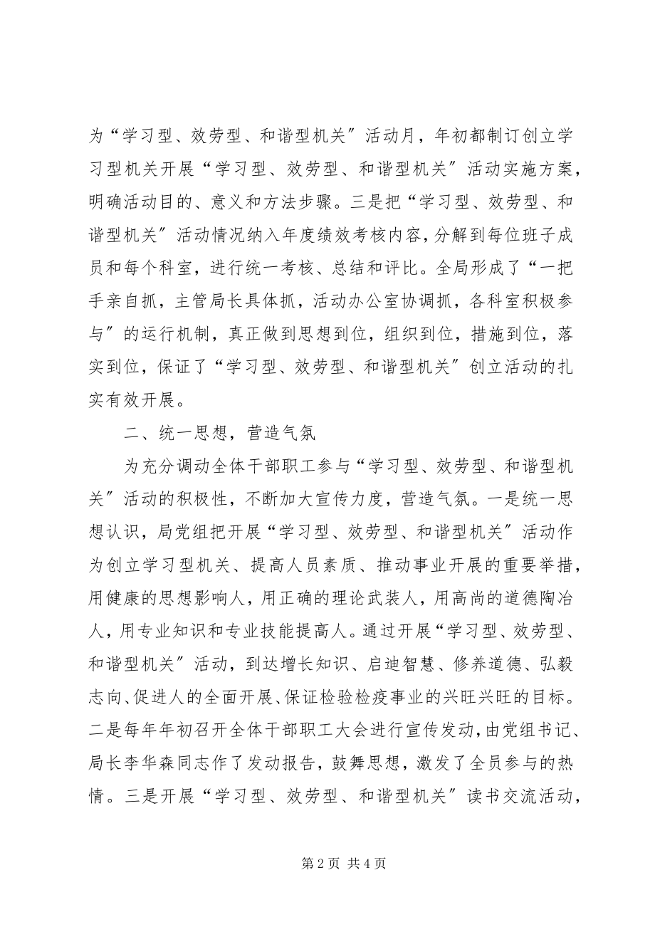 2023年积极开展学习型服务型和谐型机关活动总结.docx_第2页