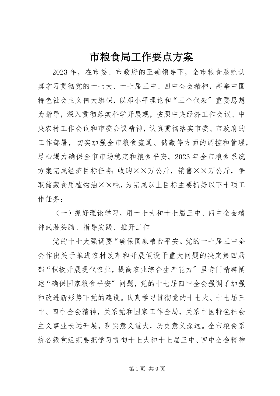 2023年市粮食局工作要点计划.docx_第1页