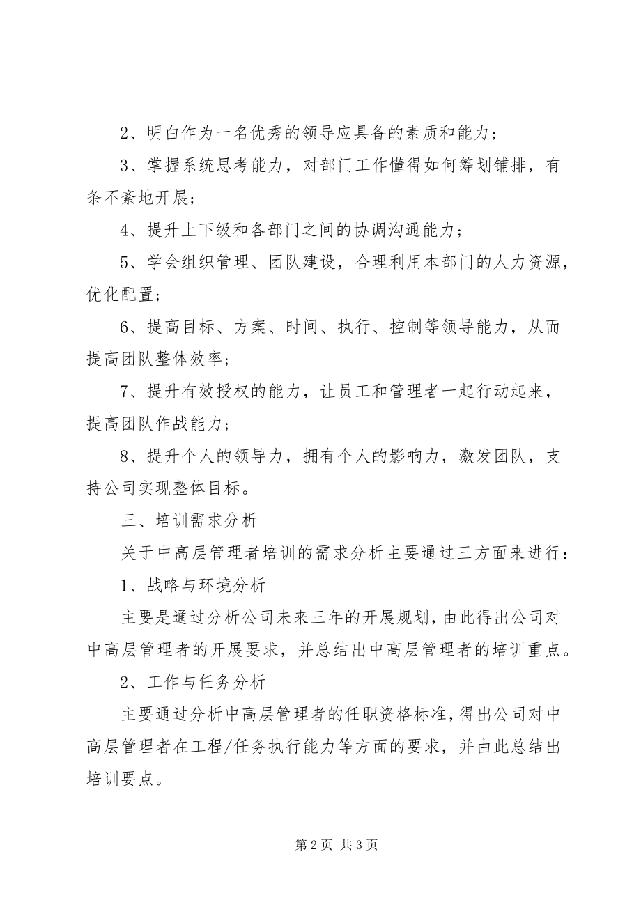 2023年企业中高层管理者培训方案.docx_第2页