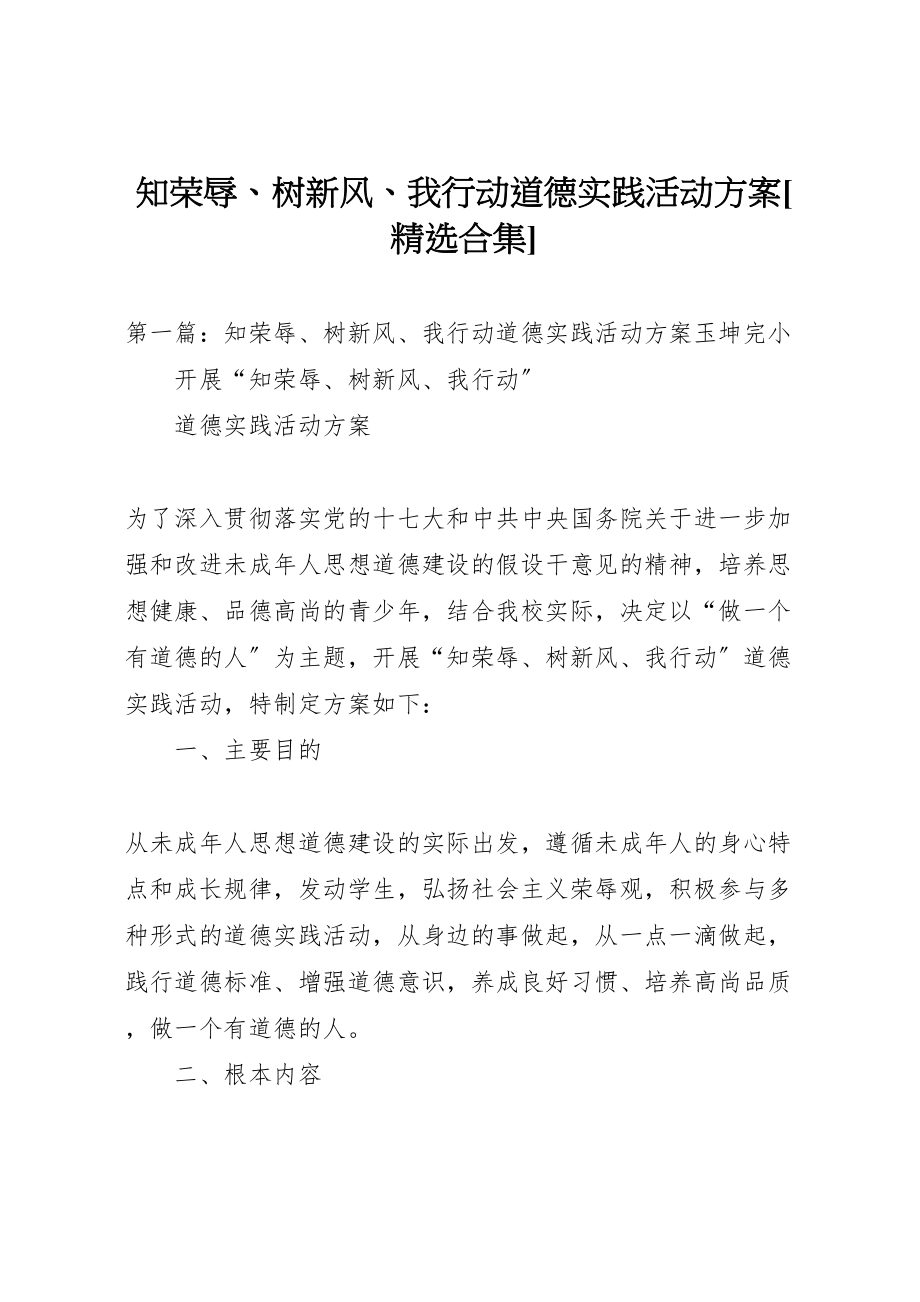 2023年知荣辱树新风我行动道德实践活动方案[精选合集].doc_第1页