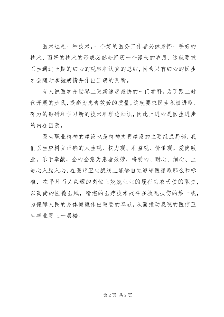 2023年急诊科医师医疗卫生职业精神大讨论心得体会.docx_第2页