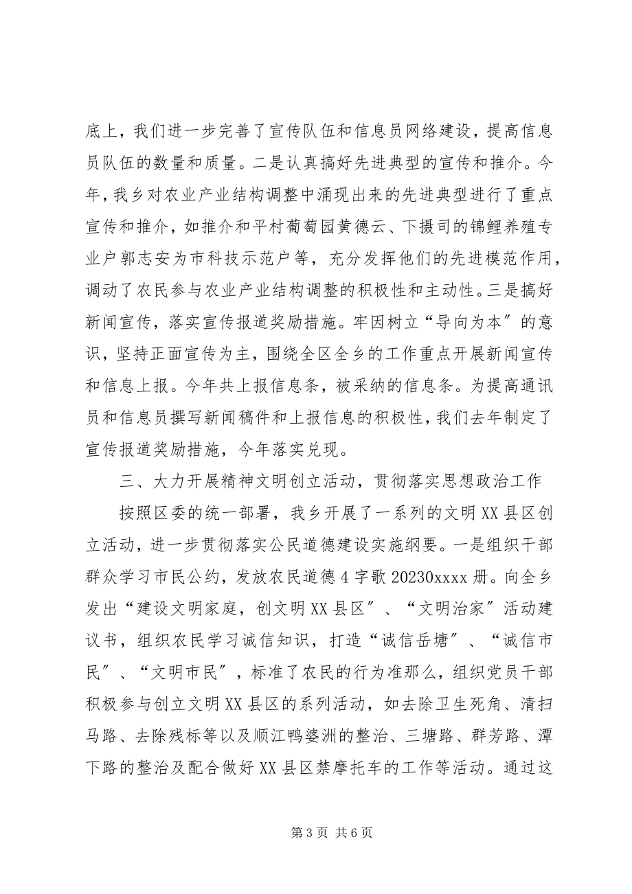 2023年某某乡委员会宣传思想工作总结.docx_第3页