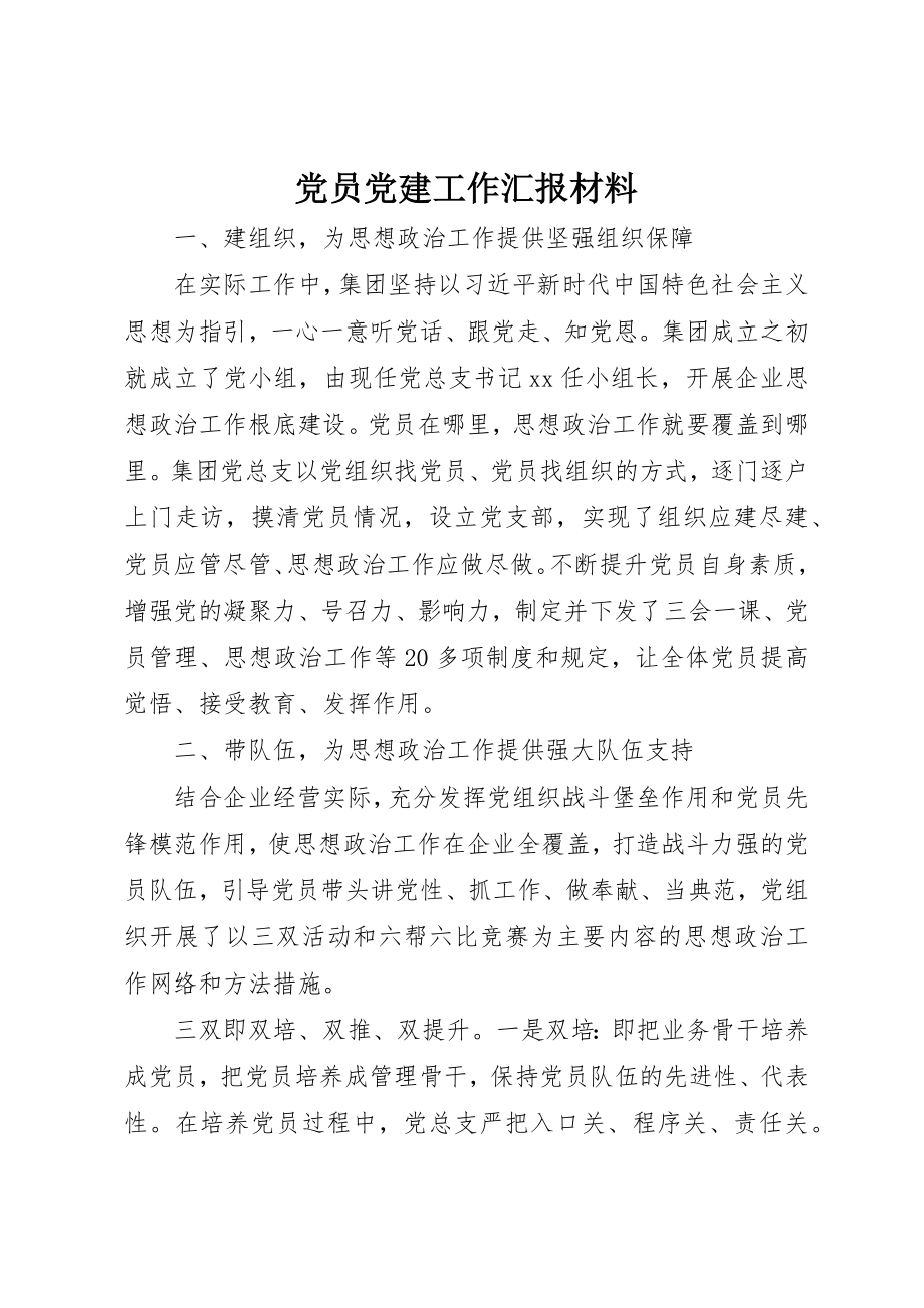 2023年党员党建工作汇报材料.docx_第1页