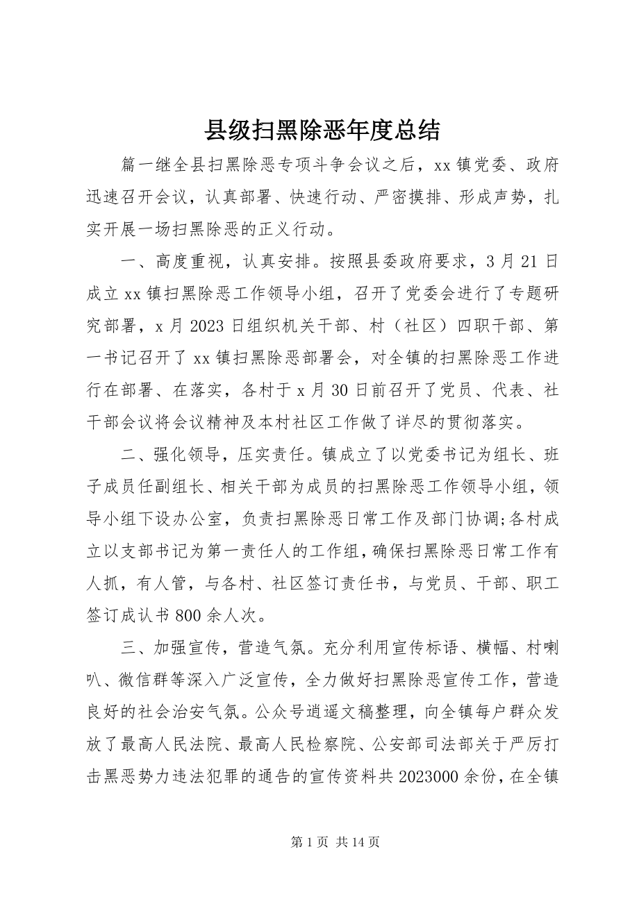 2023年县级扫黑除恶年度总结.docx_第1页