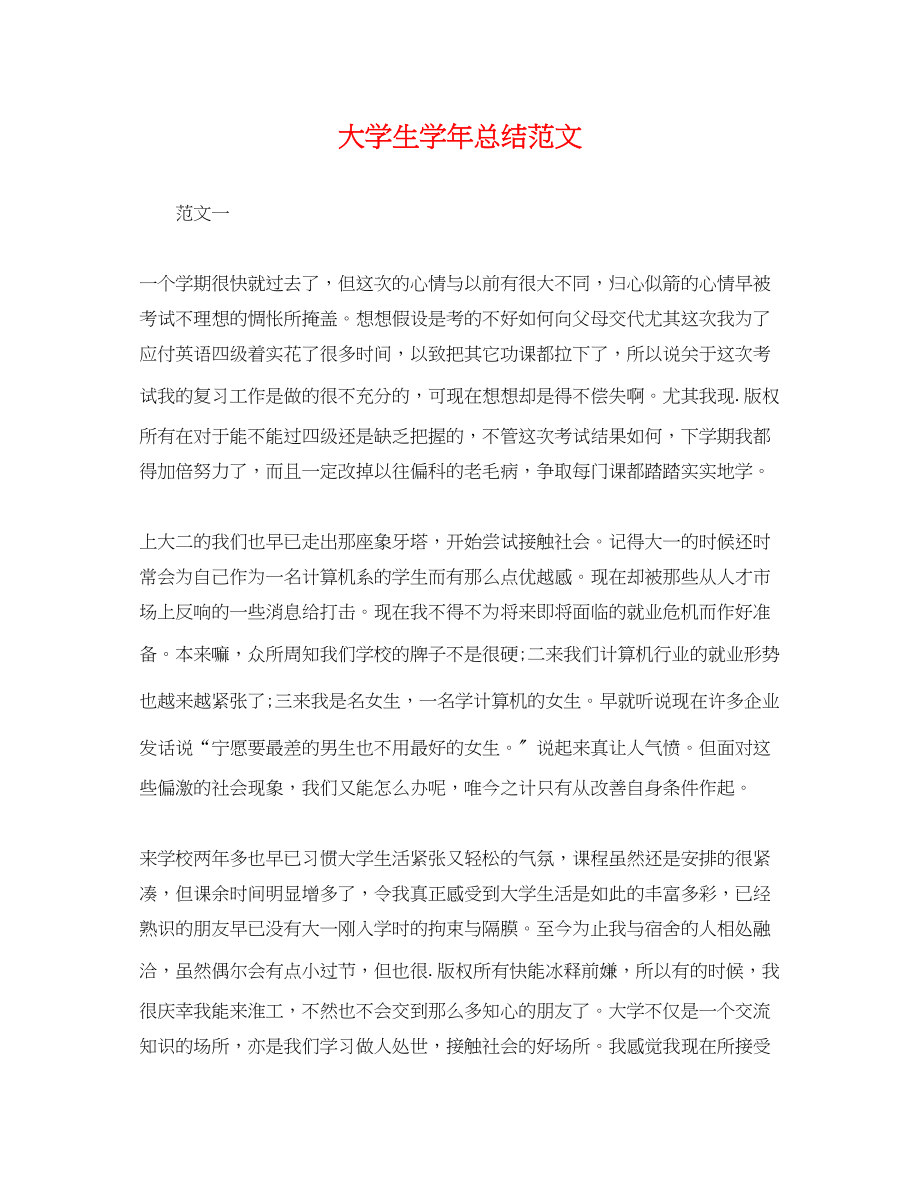 2023年大学生学总结.docx_第1页