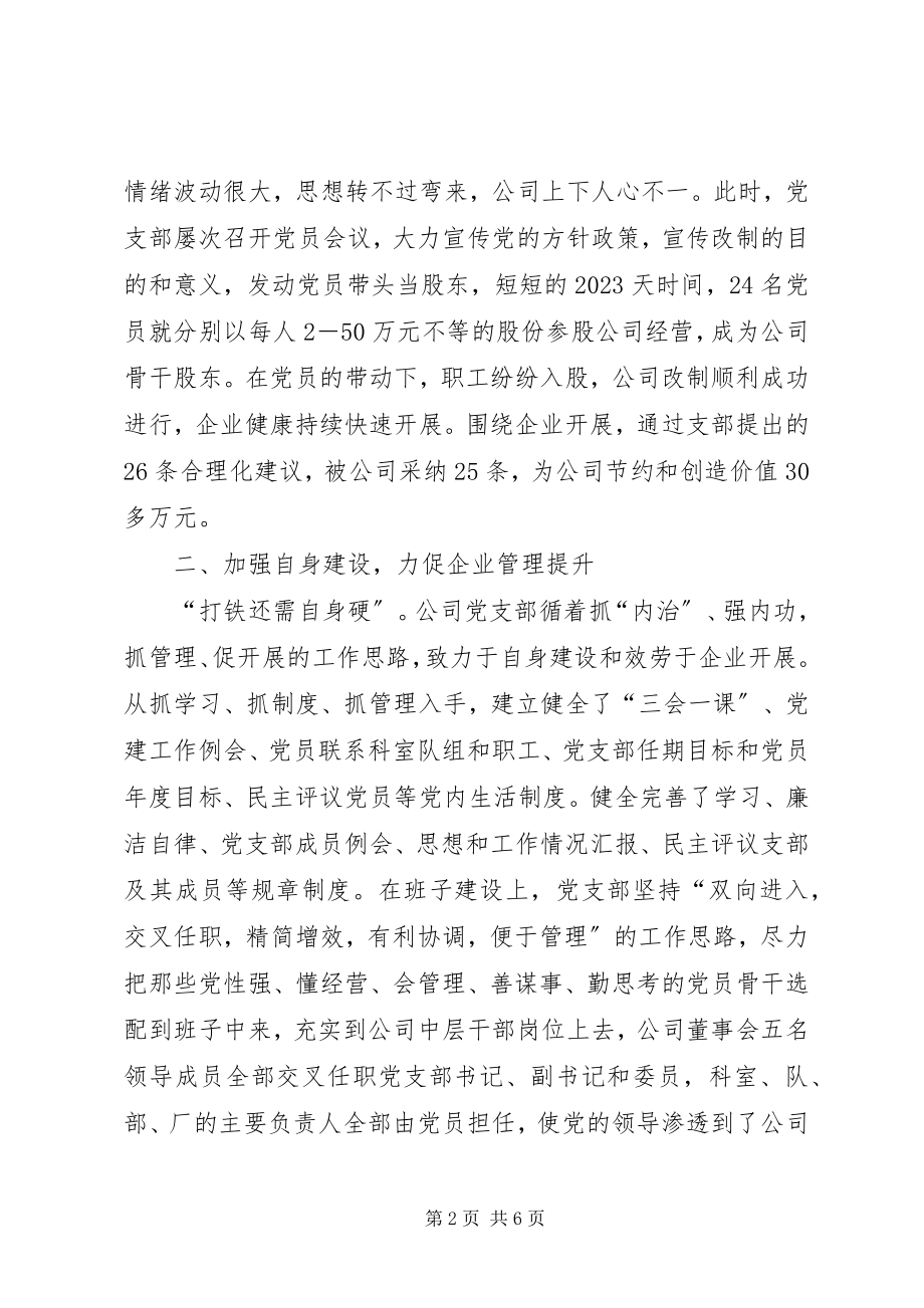 2023年XX县区非公有制企业党建典型讲话材料新编.docx_第2页