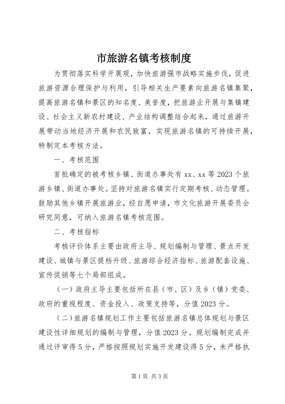 2023年市旅游名镇考核制度.docx_第1页