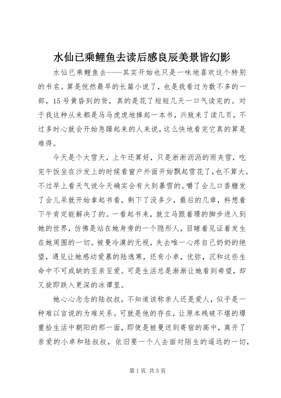 2023年水仙已乘鲤鱼去读后感良辰美景皆幻影.docx_第1页