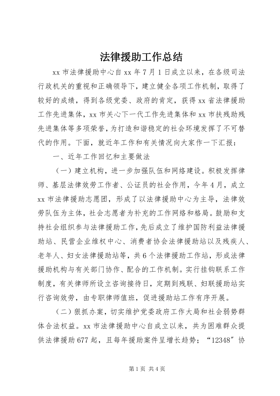 2023年法律援助工作总结.docx_第1页