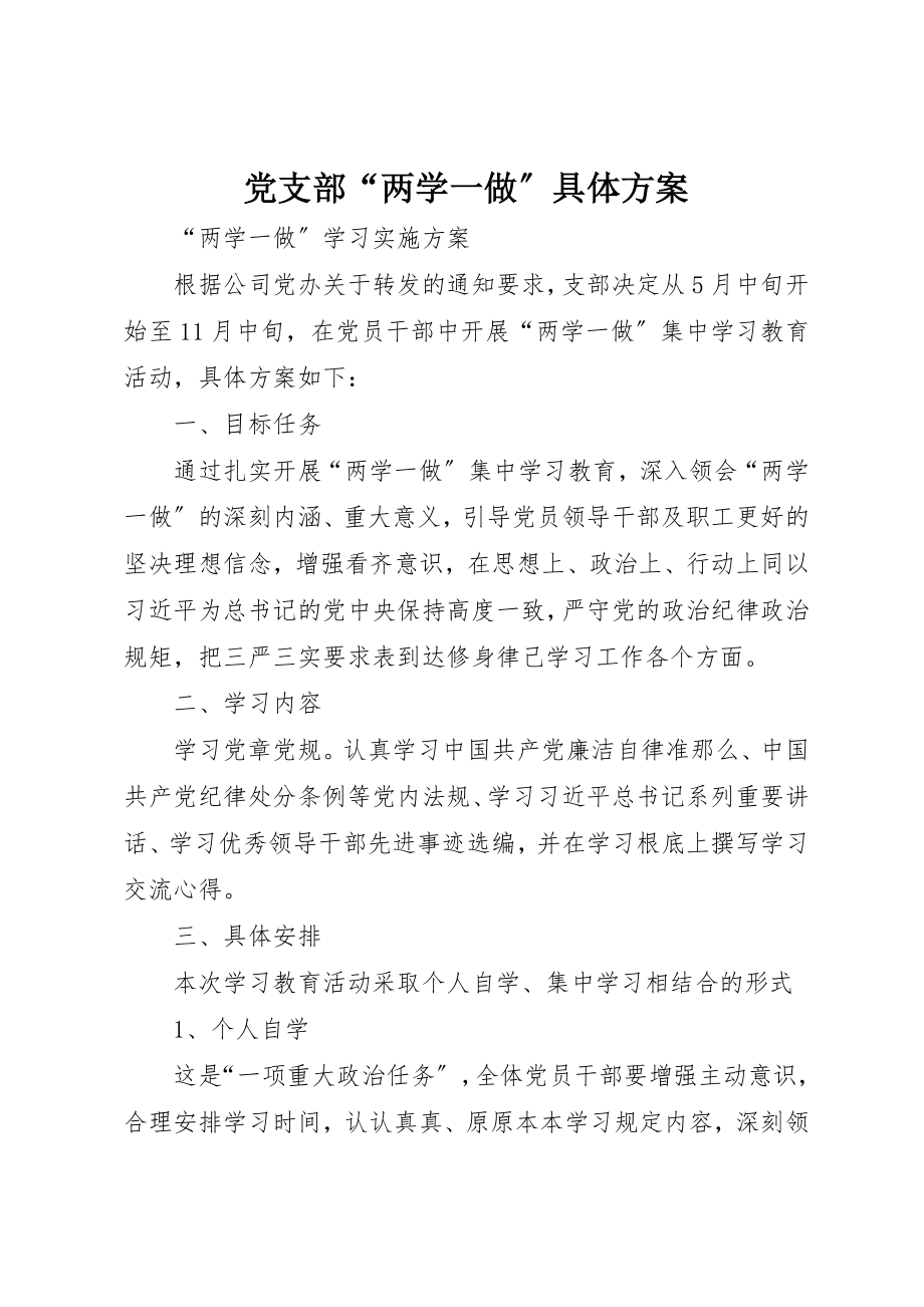 2023年党支部“两学一做”具体方案.docx_第1页