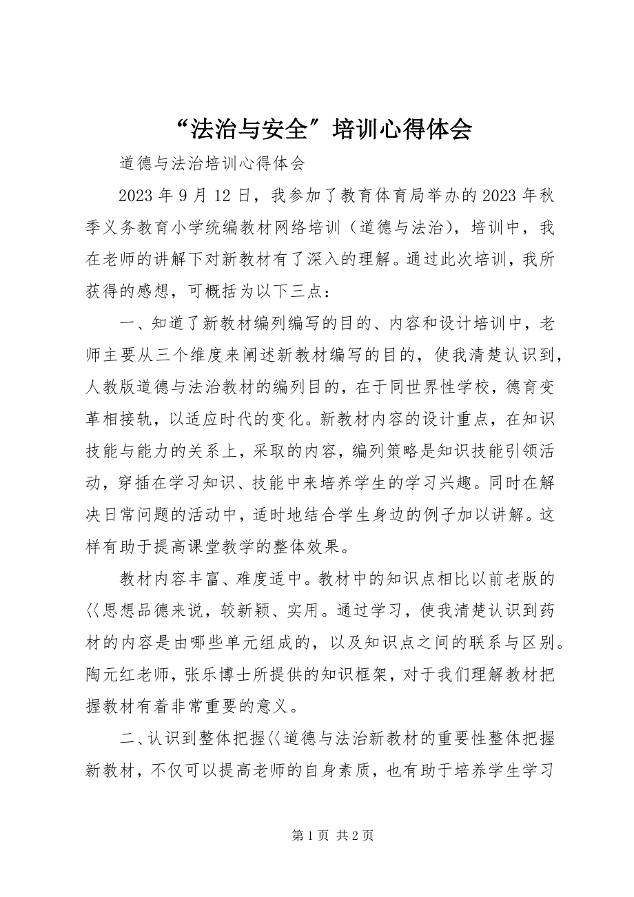 2023年法治与安全培训心得体会.docx_第1页