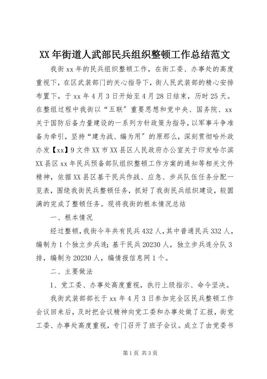 2023年街道人武部民兵组织整顿工作总结.docx_第1页