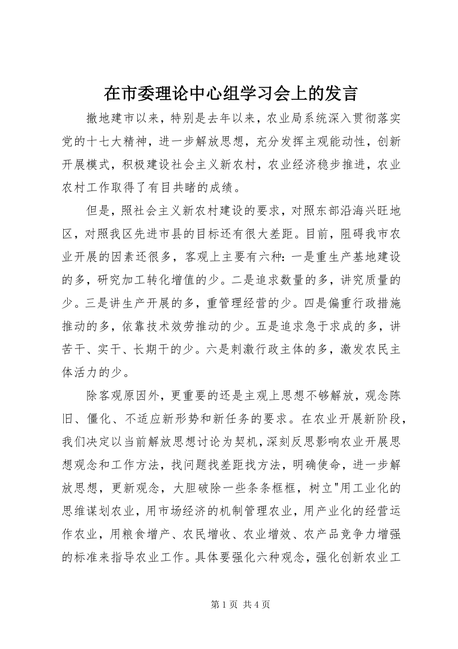 2023年在市委理论中心组学习会上的讲话.docx_第1页