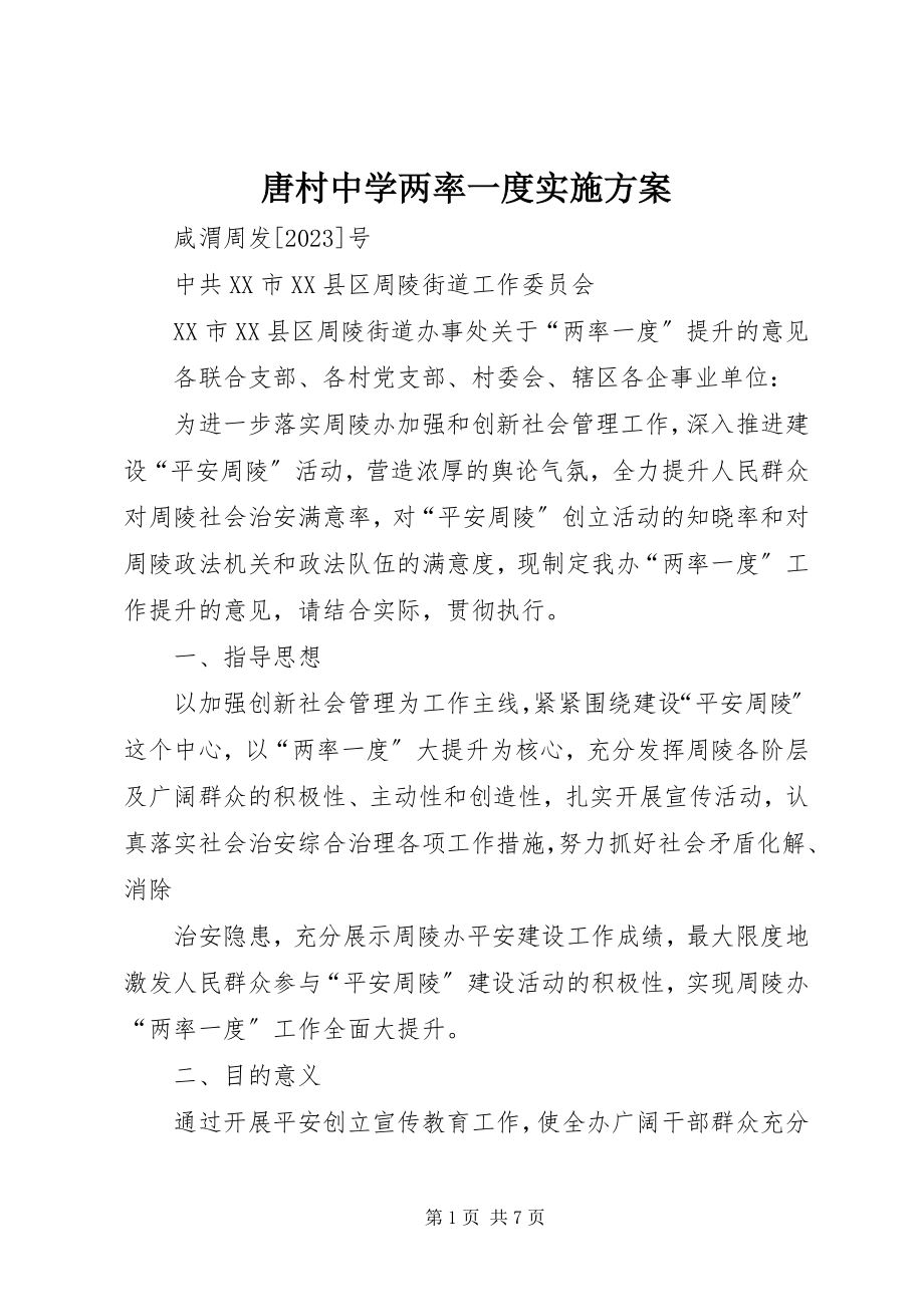 2023年唐村中学两率一度实施方案.docx_第1页