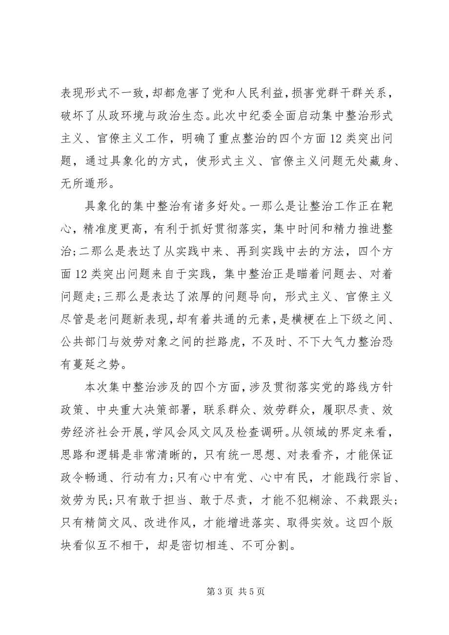 2023年集中整治形式主义官僚主义心得体会两篇.docx_第3页