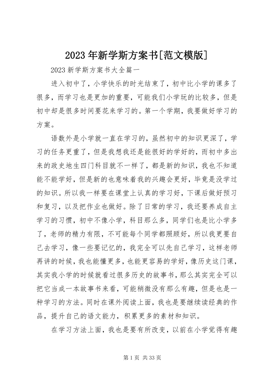 2023年新学斯计划书模版.docx_第1页