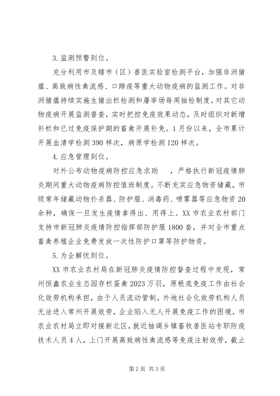 2023年新冠肺炎疫情防控期间重大动物疫病防控工作总结.docx_第2页