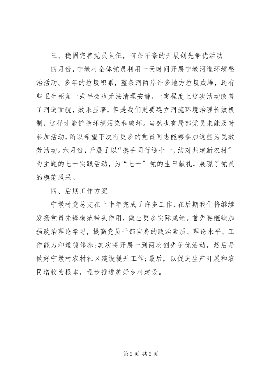 2023年宁墩村党总支度半年工作总结.docx_第2页