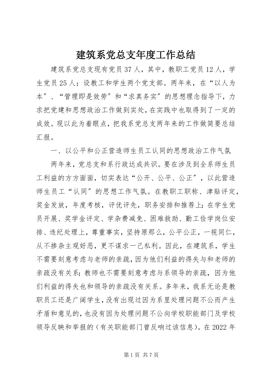 2023年建筑系党总支度工作总结.docx_第1页