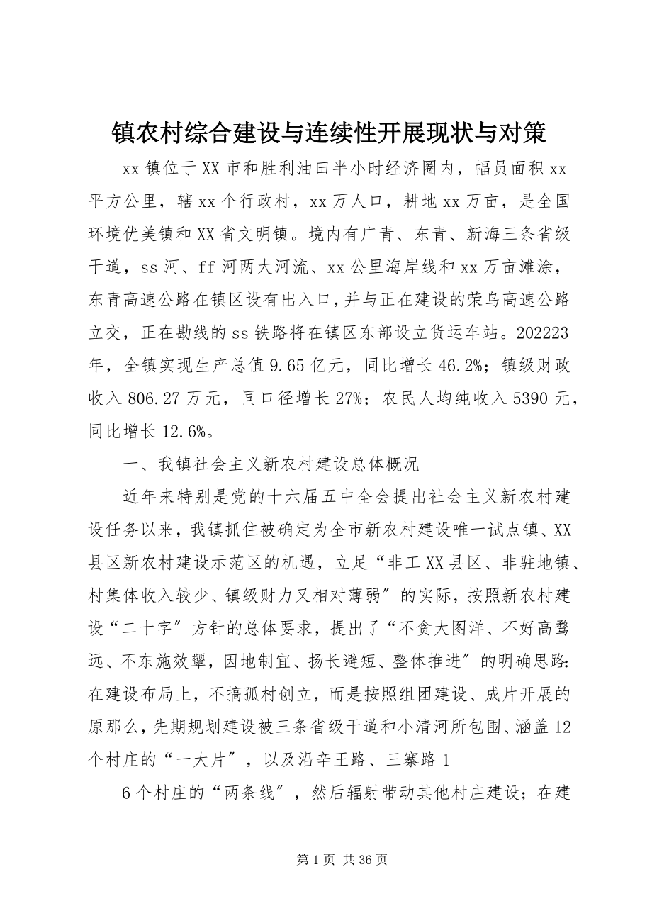 2023年镇农村综合建设与连续性发展现状与对策.docx_第1页