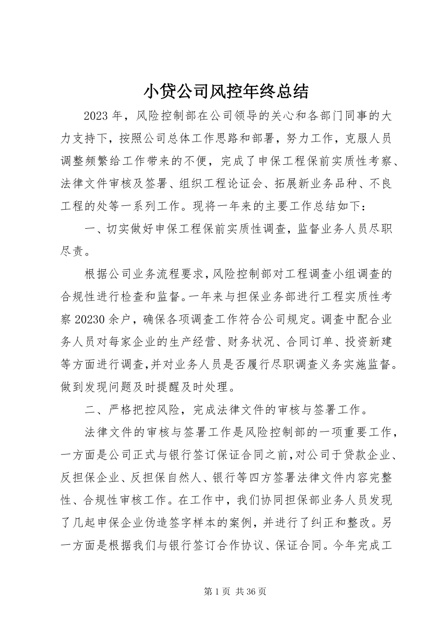 2023年小贷公司风控年终总结.docx_第1页