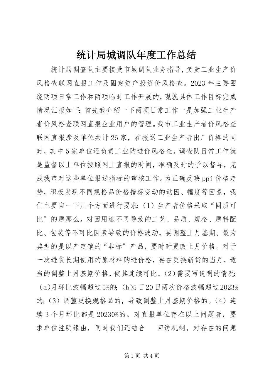 2023年统计局城调队年度工作总结.docx_第1页