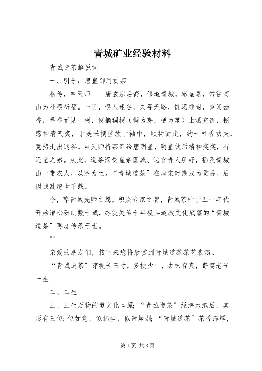 2023年青城矿业经验材料.docx_第1页